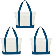 Borsa a Tela per Donna con Cerniera e Tasca Interna, 100% Tela di Cotone Biologico, Borse per Uomo per Shopping e Spiaggia