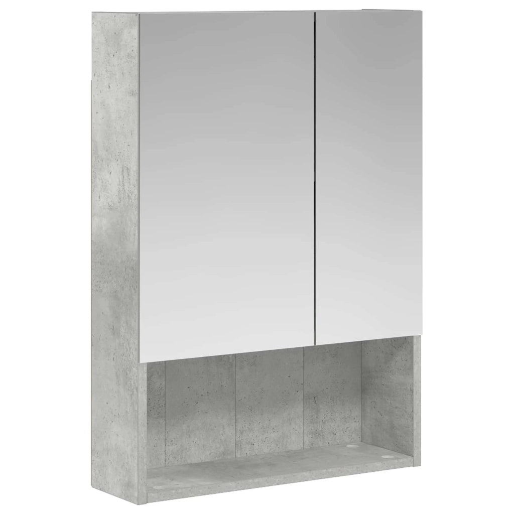Mobiletto per specchio da bagno con lo scaffale Grigio cemento 889202