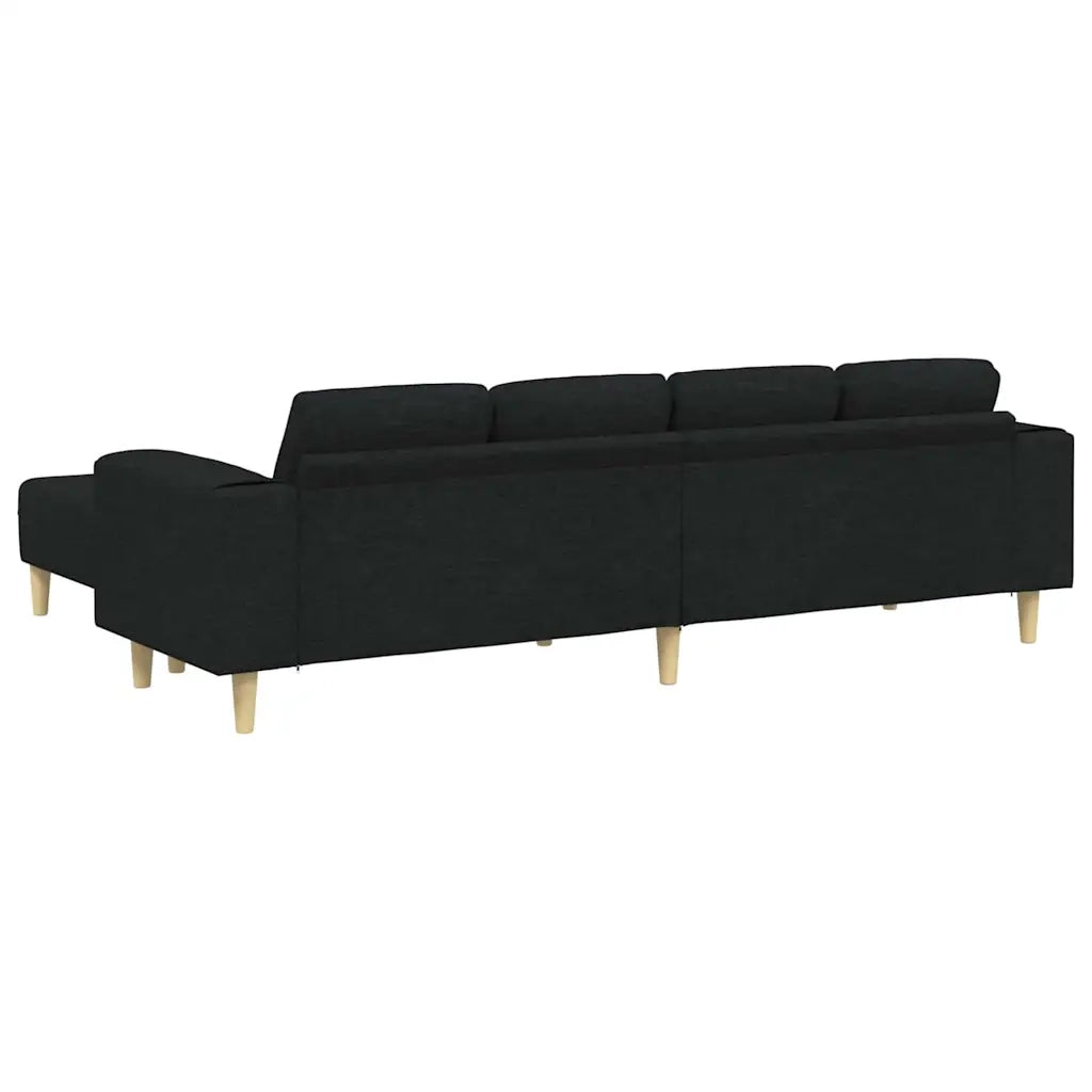 Set di divani 3 pcs Nero Tessuto