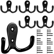 6 capi di grappino, grappino, chiodi a muro doppio, chiodi retro, grappino metallico, grappino nero, vintage con 24 viti per grappino, bagno, cucina