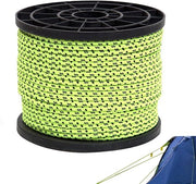 Corda Riflettente 50m con Rullo in Nylon - Corda Paracord - Corda di Sicurezza per Esterno con Rullo - Campeggio e Tendaggio
