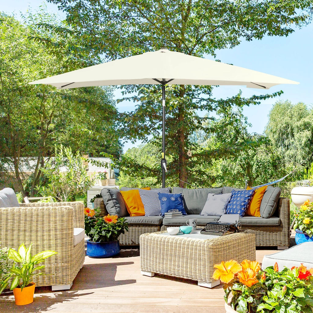 Ombrellone inclinabile per giardino ¨C Zephmum ¨C Rettangolare 3x2m crema metallo poliestere
