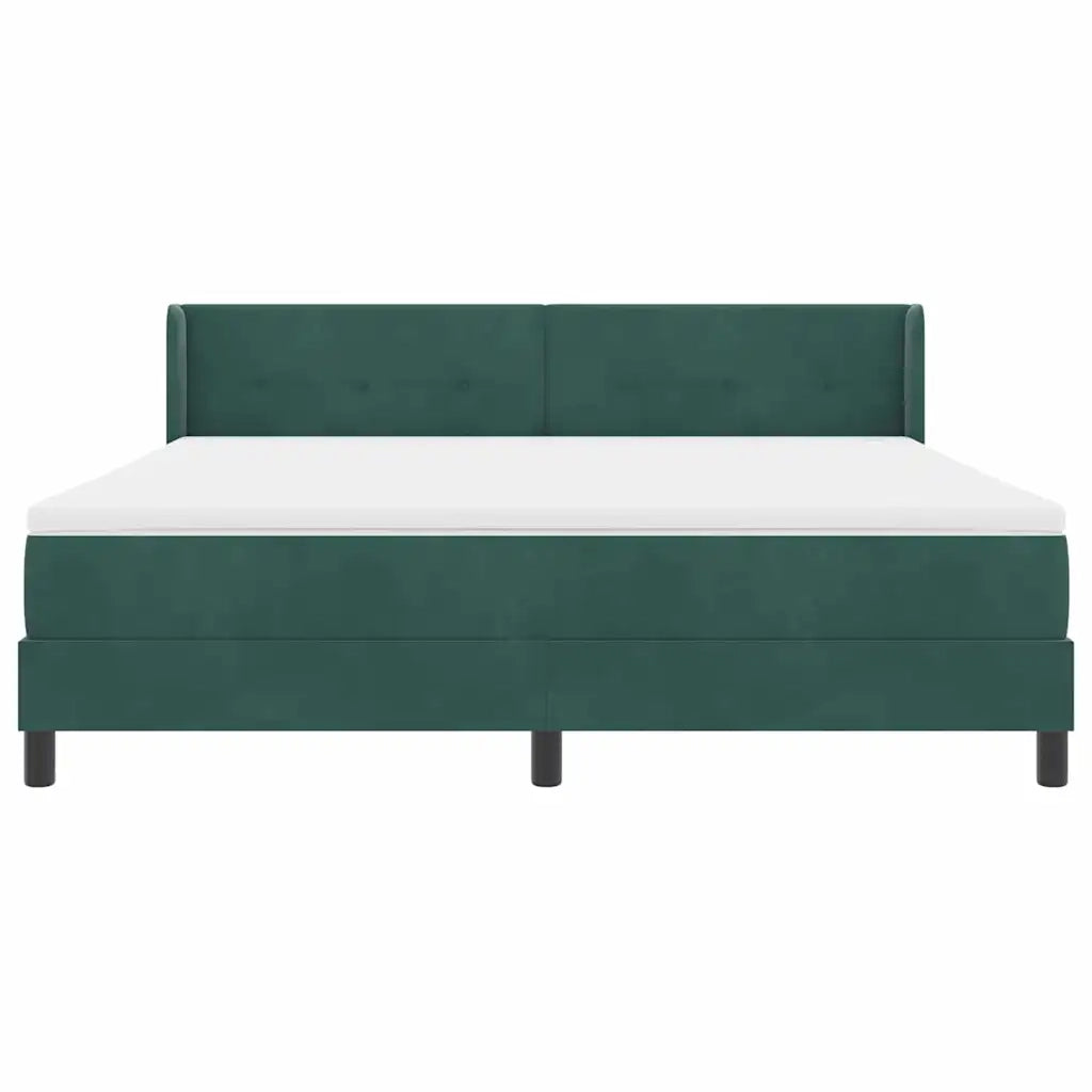 Letto a molle con testiera Verde Scuro 200 x 180 cm Velluto 3341483