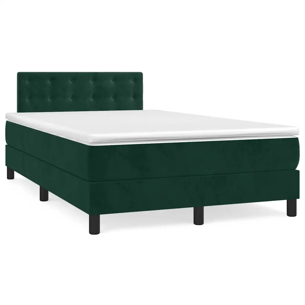 Giroletto a Molle con Materasso Verde Scuro 120x200 cm Vellutocod mxl 123629