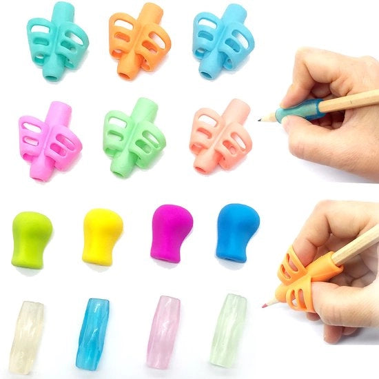 Aiuto alla scrittura per bambini, contenitori per pennarelli, imparare a scrivere, contenitori per pennarelli, strumenti di aiuto alla scrittura per bambini (18 pezzi)