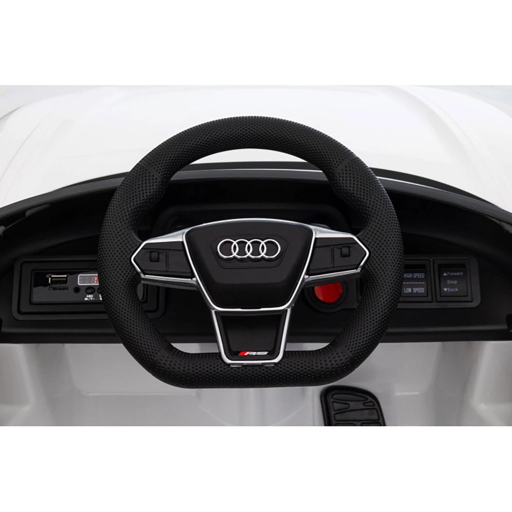 Macchina Elettrica per Bambini 12V Licenza Ufficiale Audi RS E-Tron GT con Telecomando Bianco