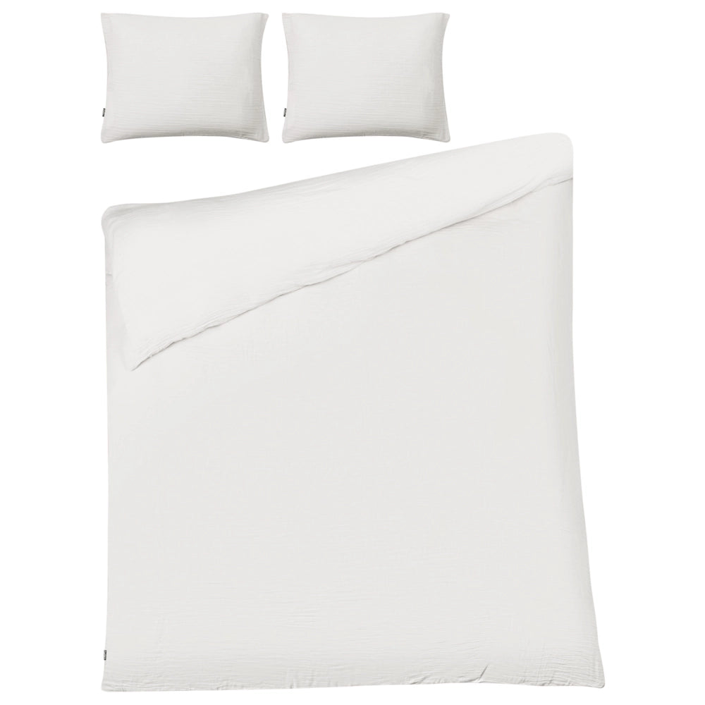 Set copripiumino e federa in mussola di cotone bianco sporco 150 x 200 cm per camera da letto moderna