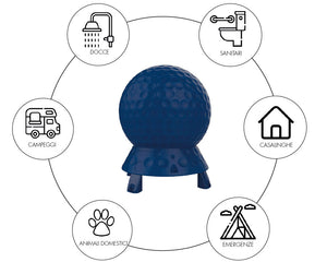 Collettore Solare da Esterno Giardino 40L per Docce Lavandini Arkema Hot Ball Grigio Antracite