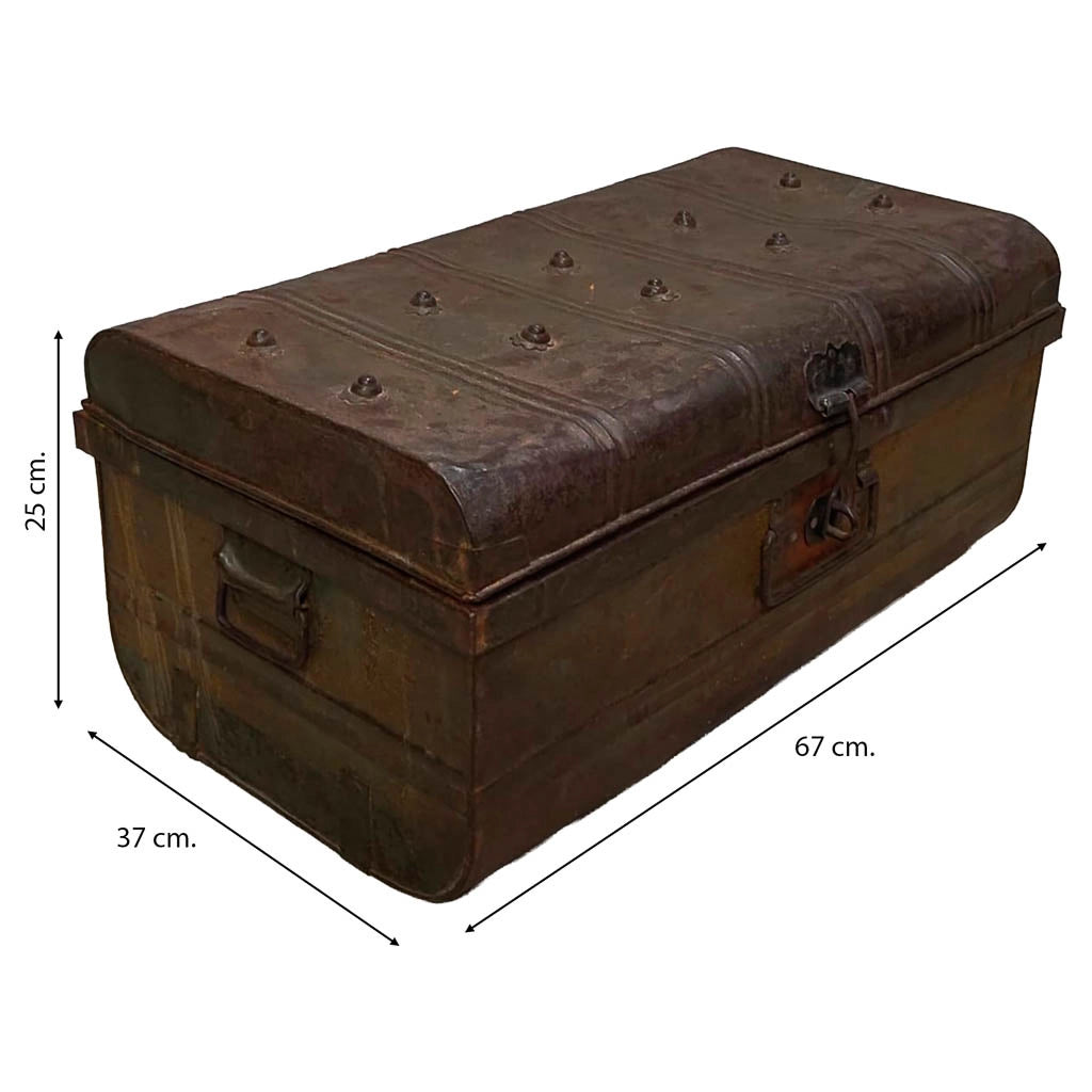 Valigia artigianale in metallo, 67x37x25h cm