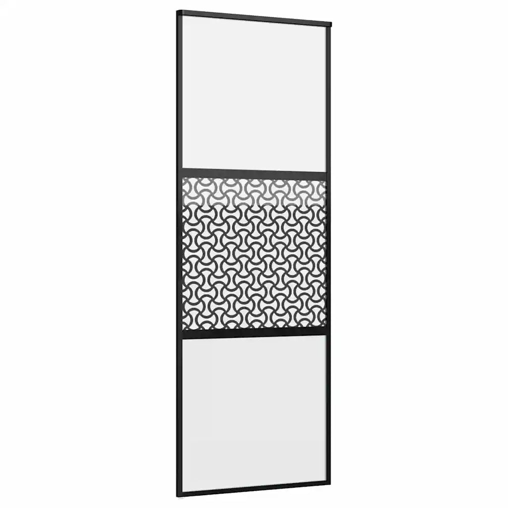 Porta in vetro Traforo Nero 76 x 2 x 205 cm Alluminio 42012457