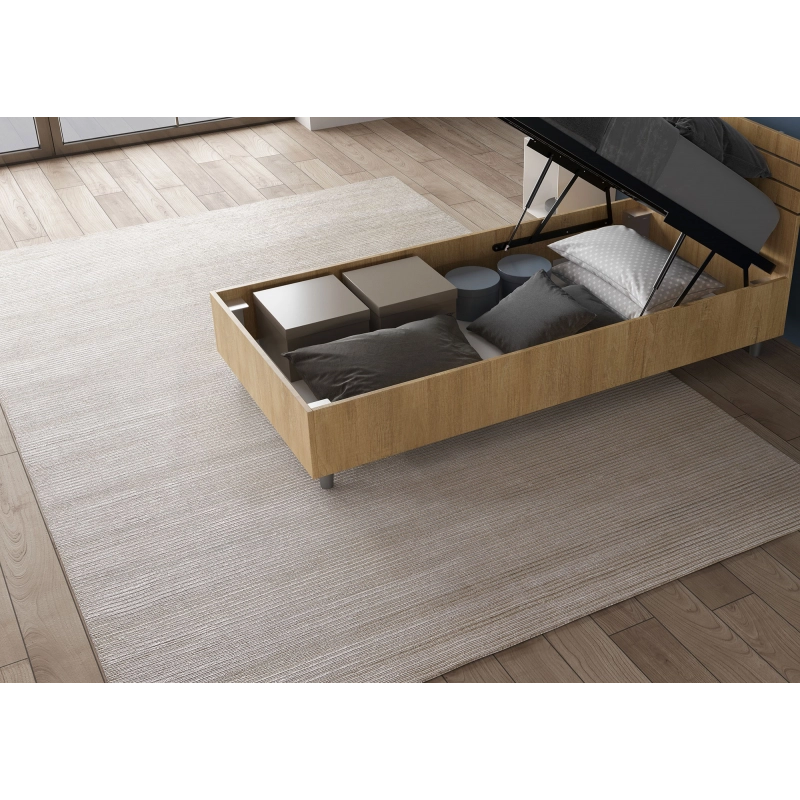 Letto Singolo 80x190 cm testata inclinata Demas - Senza rete,Quercia Natura