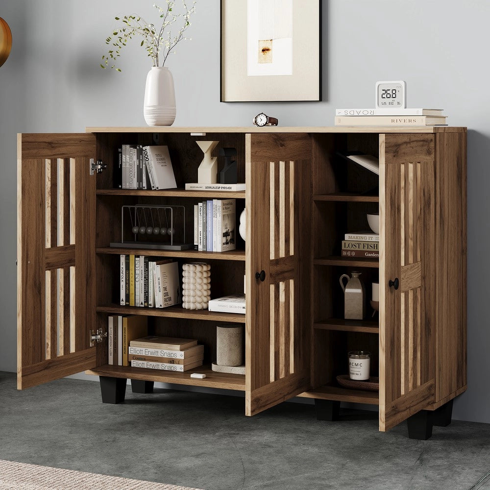 Mobile da ingresso consolle ¨C Minimal ¨C 120x32x92cm legno con ante e ripiani salvaspazio