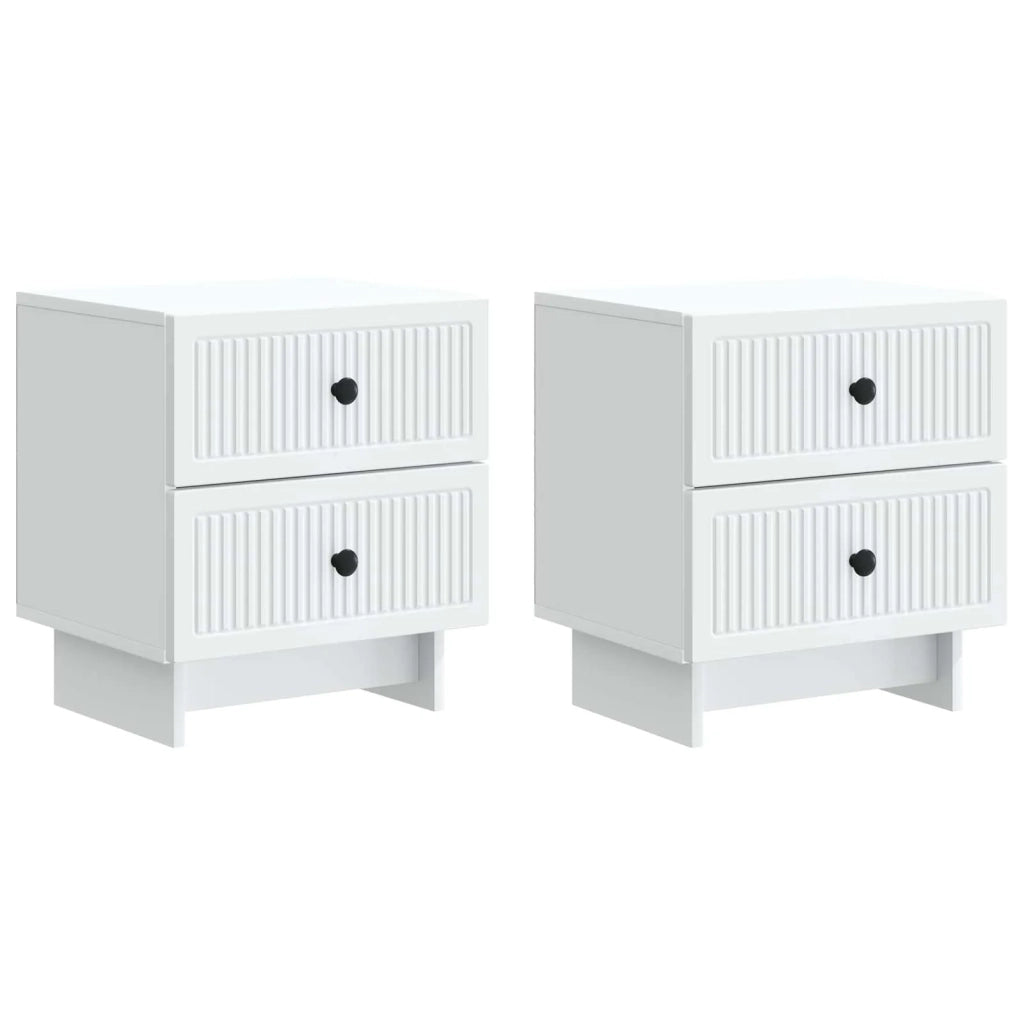 Armadio da Notte con cassetto 2 pcs Bianco 43 x 34,5 x 47,5 cm