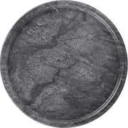 Piatto di marmo per servizio, piatto da salotto, piatto da soggiorno, piatto da ufficio, piatto da cucina, piatto da bagno (25 cm, rotondo, nero)
