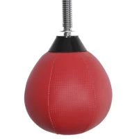 Speed Bag a Parete per Boxe e MMA ad Altezza Regolabile con Asta, Acciaio e PU, 79x72x20 cm, Rosso