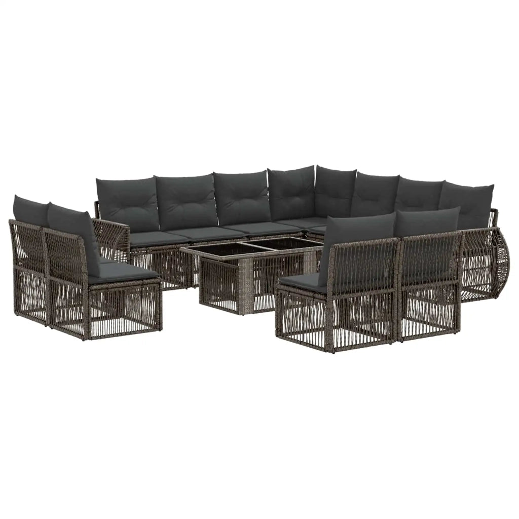 Set Divano da Giardino 12 pz Grigio e Grigio Scuro polyrattan 3436961