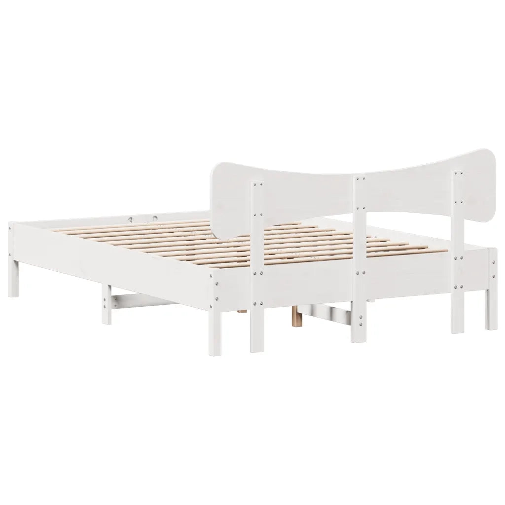 Giroletto senza Materasso Bianco 150x200 cm Legno Massello Pino