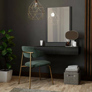 Premolo, Mobile da Ingresso Specchio Incluso, 80x42x97h cm Nero