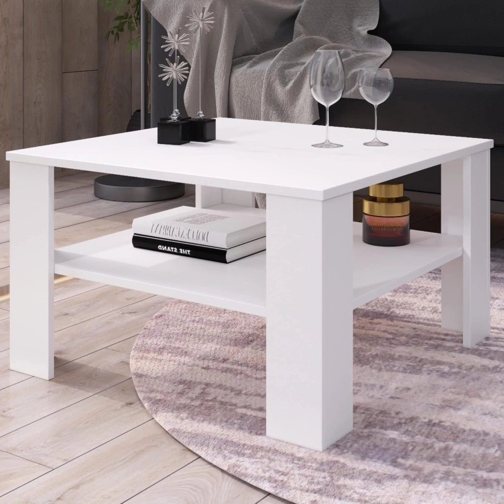 Tavolino da caffè VERNIO bianco (Tavolino da caffè Dabi, colore bianco / bianco)