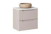 Set mobili bagno 60 cm con piano e lavabo da appoggio Wiki Nova Cashmere 60 x 1401 x 40 cm