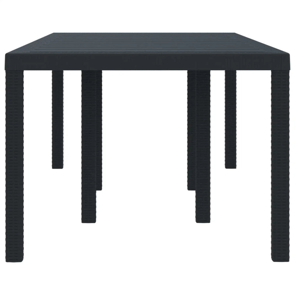 Tavolo da Giardino | Tavolino da esterno Antracite 200 x 100 x 73 cm polyrattan