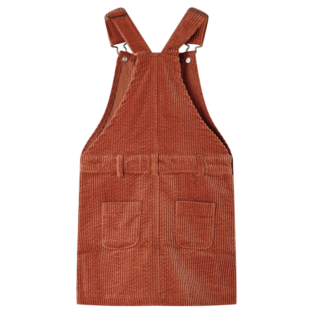 Abito Scamiciato da Bambina Velluto a Coste Cognac 116 CFW9695507