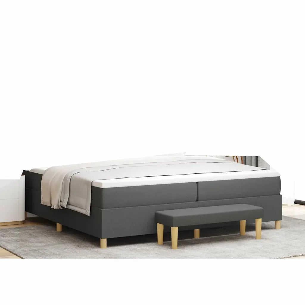 Letto a molle con materasso Grigio scuro 200 x 200 cm Tessuto 3344402