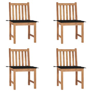 Sedie da Giardino 4 pz con Cuscini in Legno Massello di Teak cod mxl 17511