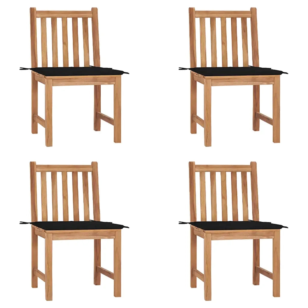 Sedie da Giardino 4 pz con Cuscini in Legno Massello di Teak cod mxl 17511
