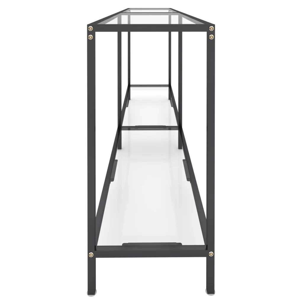 Tavolo Consolle Trasparente 180x35x75,5 cm in Vetro Temperato 331702