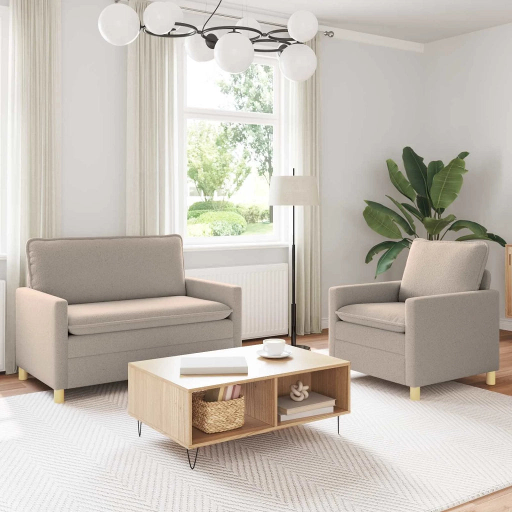 Set di divani 2 pz Grigio Chiaro Tessuto 3417035