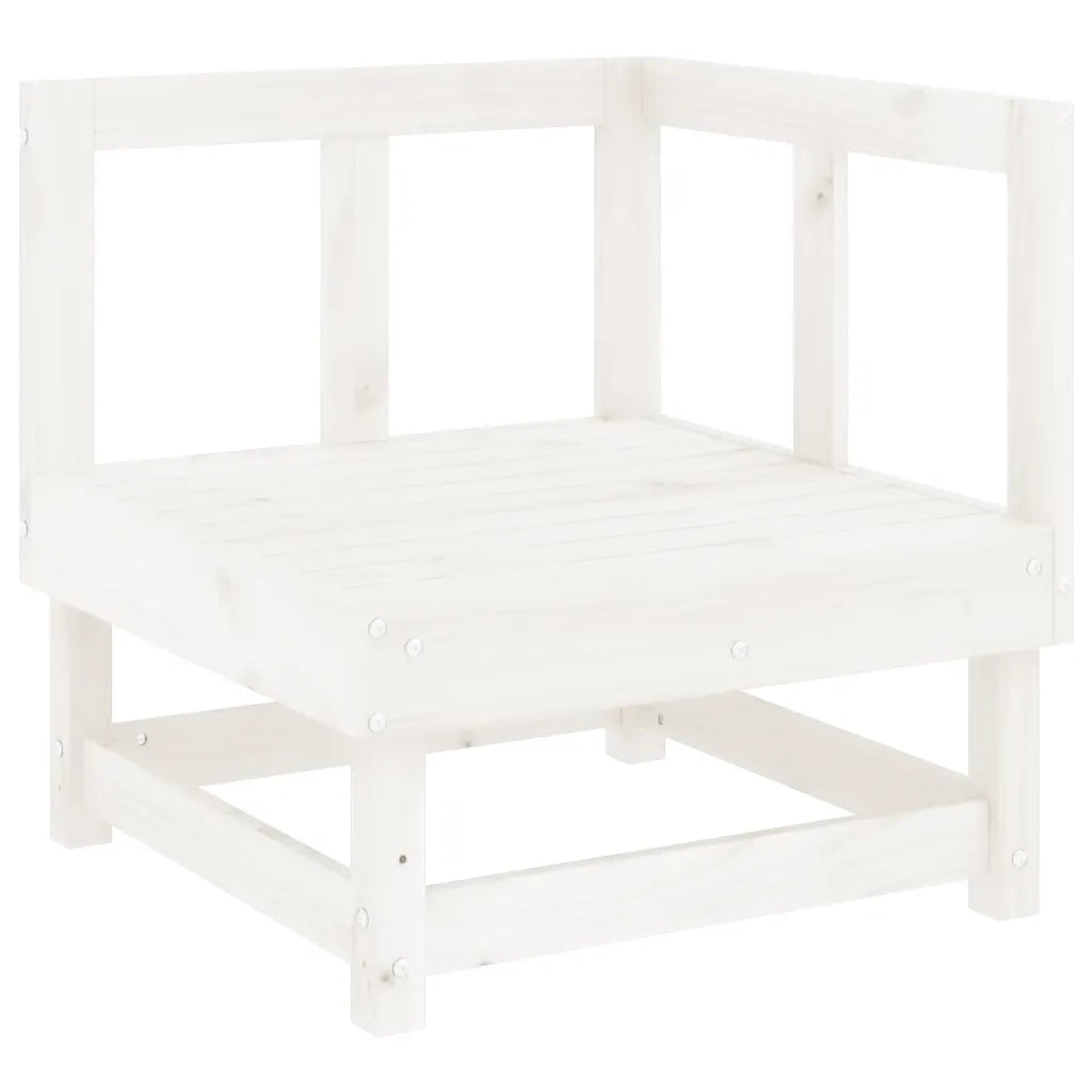 Salotto da Giardino-Set Salotto da Giardino 3 pz Bianco in Legno Massello di Pino 446098