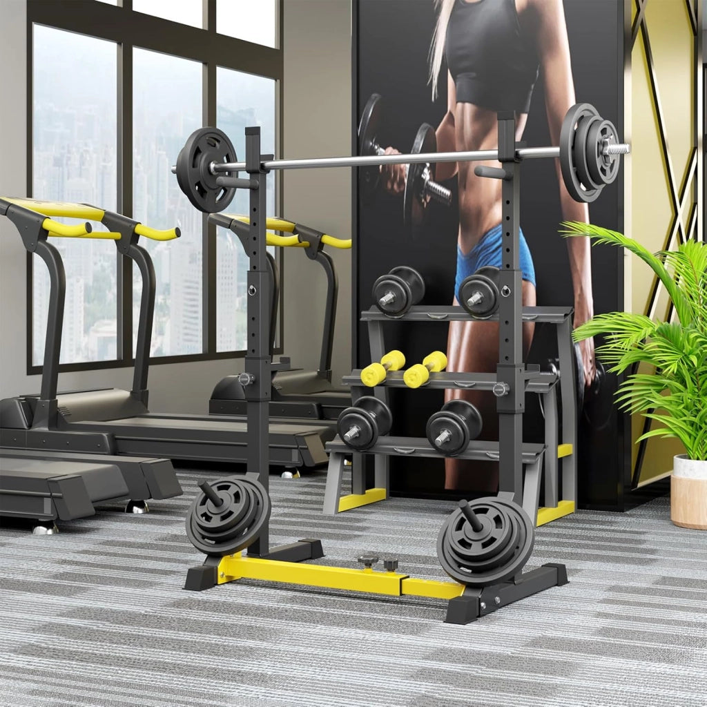 Rack da Squat, Supporto Bilanciere Regolabile, Stand per Sollevamento Pesi Multifunzione per casa, palestra Max 250 KG
