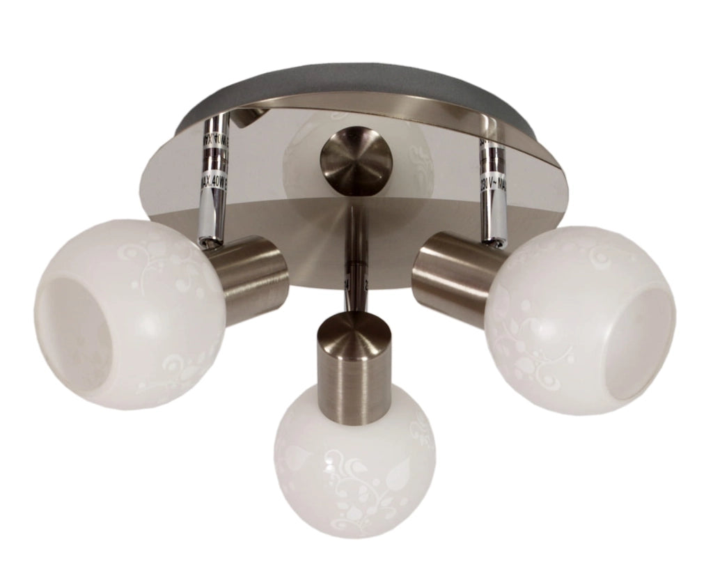 Candellux Avila plafoniera 3xE14 cromata bianca 36 cm