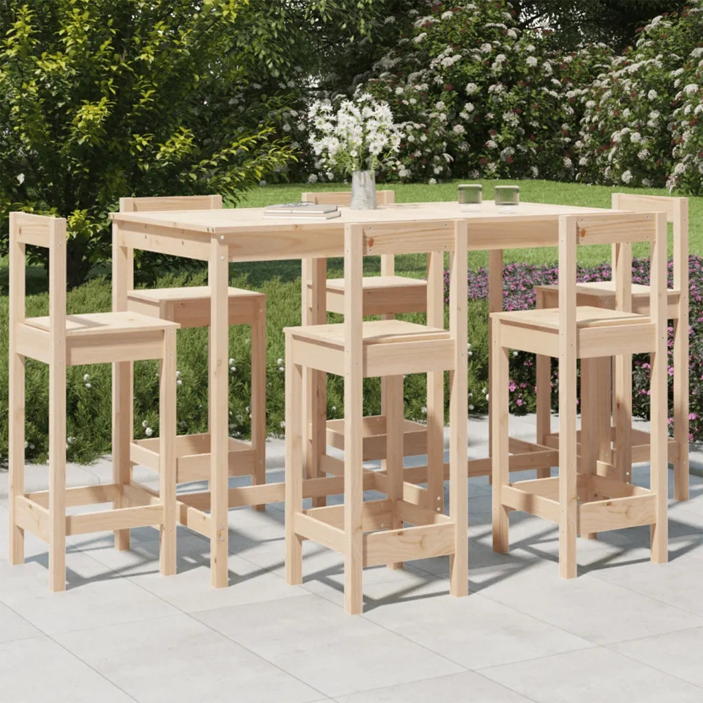 Set Bar da Giardino 7 pz in Legno Massello di Pino 3154760