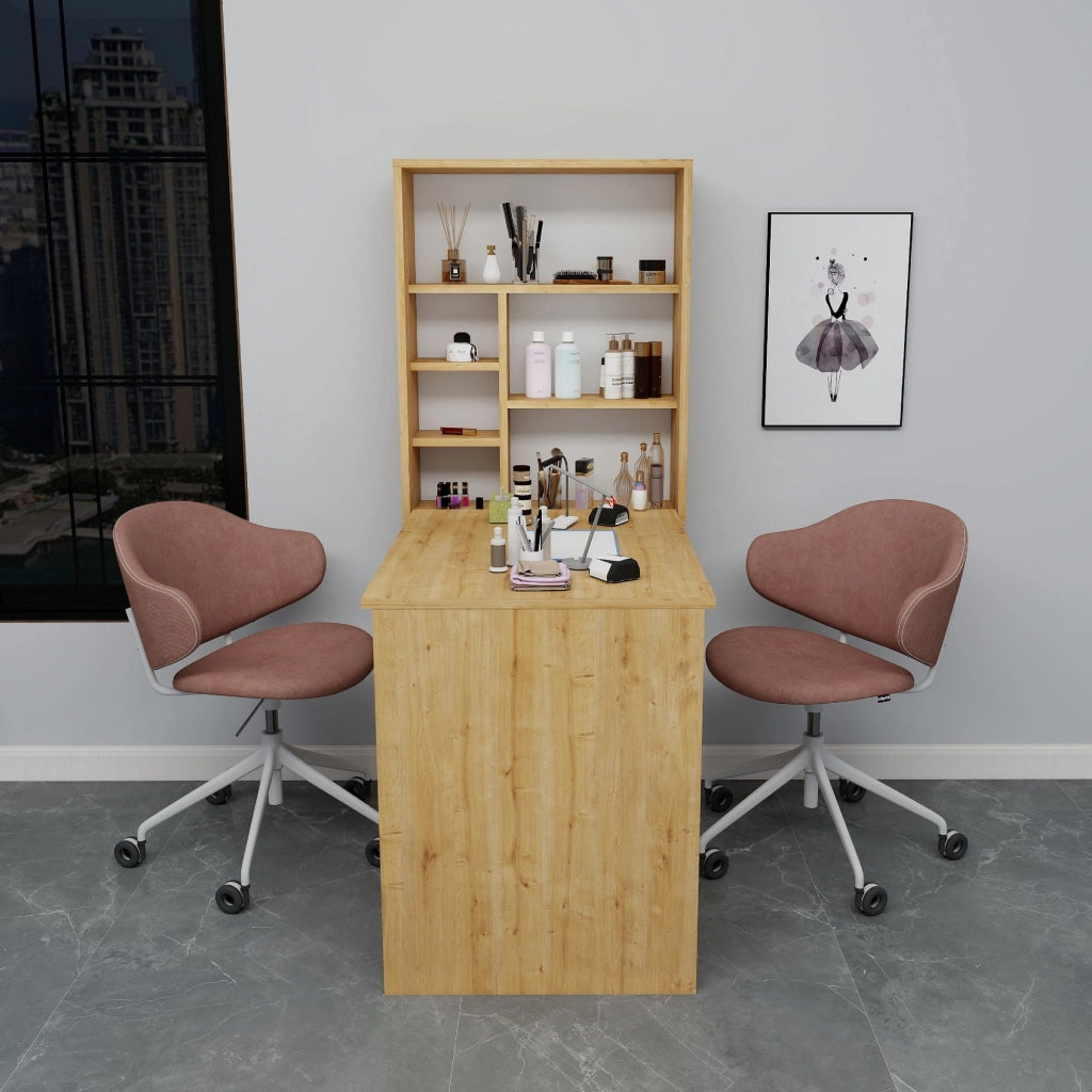 Tavolo da trucco in legno "Sedir" - 90 x 59 x 74 cm - Beige