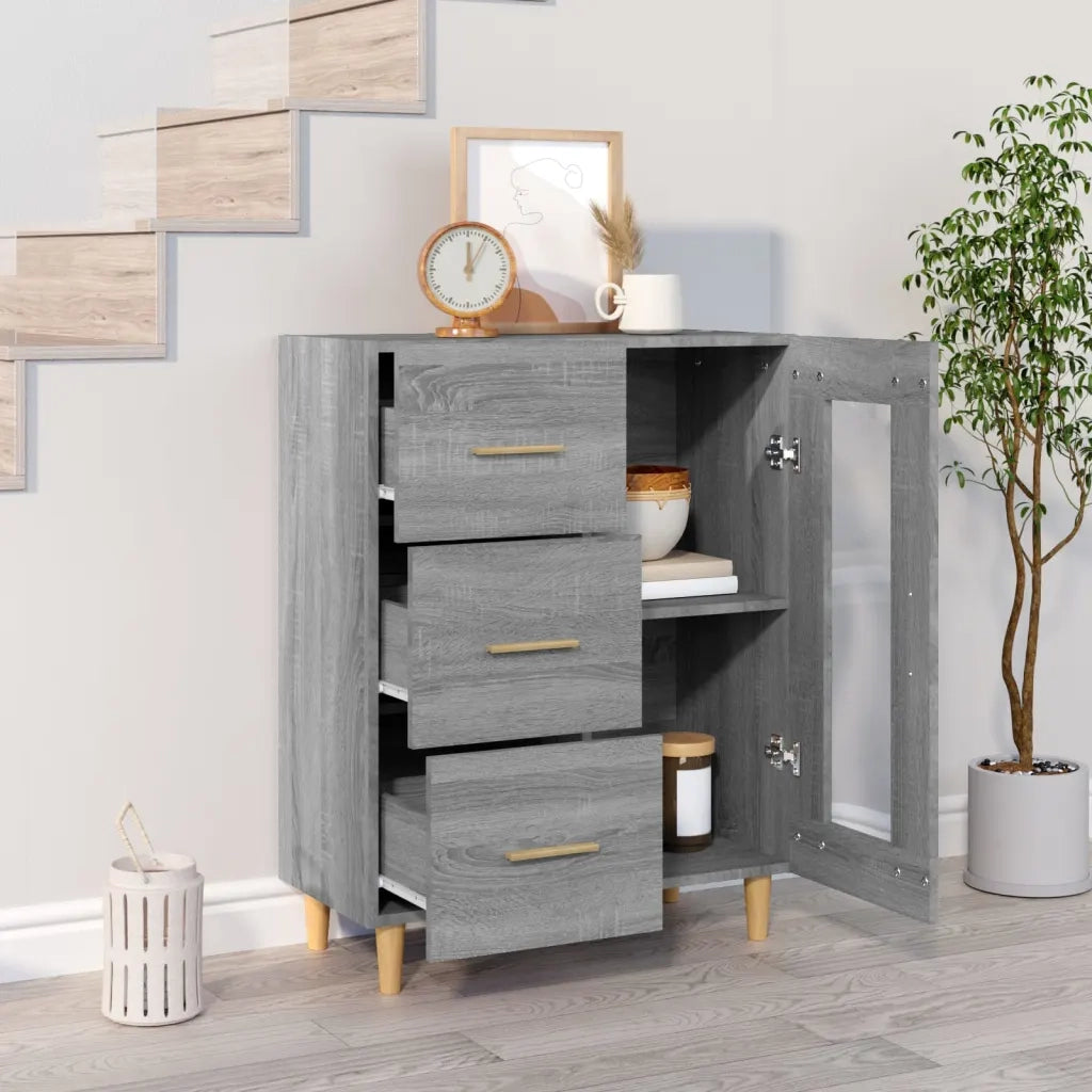 Credenza Grigio Sonoma 69,5x34x90 cm in Legno Multistrato 817364