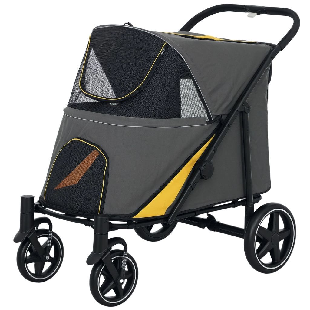 Carrello Trasporto Cani Pieghevole ¨C Zephmum ¨C Grigio Scuro