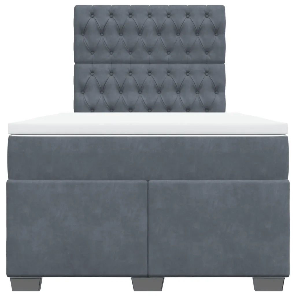 Giroletto a Molle con Materasso Grigio Scuro 120x200 cm Velluto 3290889