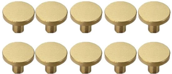 Pomello a mano in ottone dorato - 10 pezzi - Maniglia - Maniglione - Cerniera - Facile da installare - Design moderno