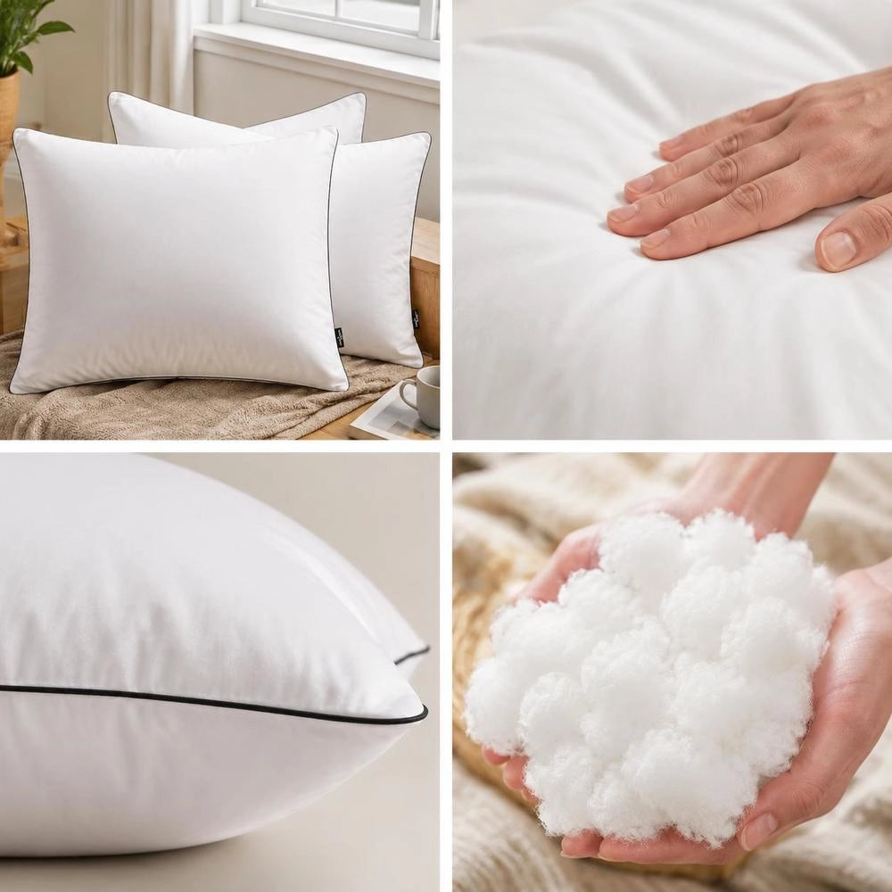 Pillows, 2 Pieces, Down/feather Filling, Lightweight, 70x60 Cm, White