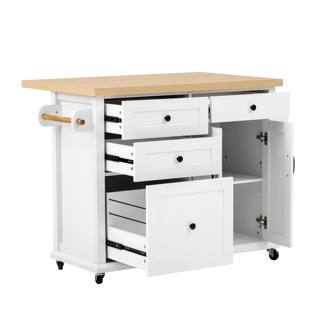 Carrello da cucina con 2 ante; cassetti; portaasciugamani e portaspezie per cucina; in MDF; 107 x 45-70 x 90;5 cm