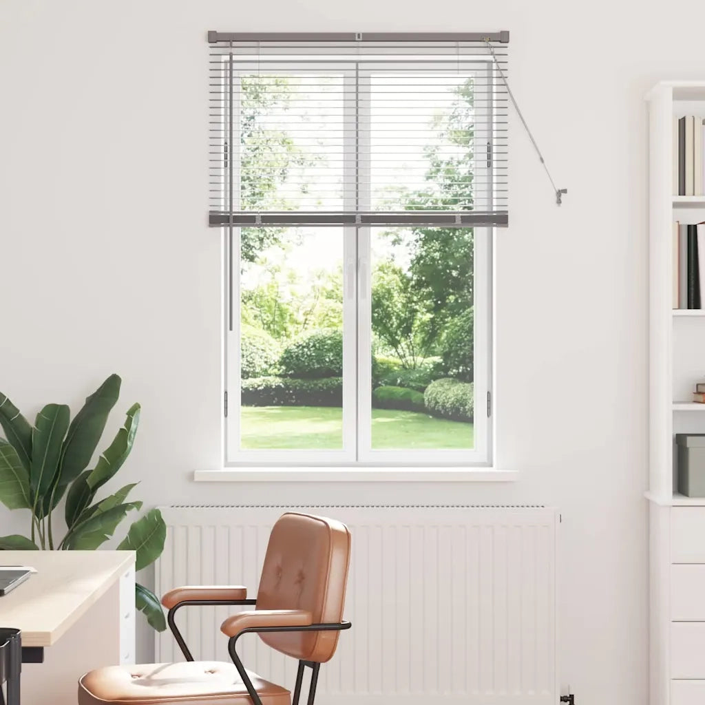 vidaXL Tenda per Finestra con tende Manuale Argento Alluminio