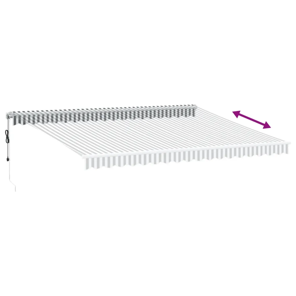 vidaXL Tenda Sole Retrattile Automatica 450x350 cm Antracite e Bianco