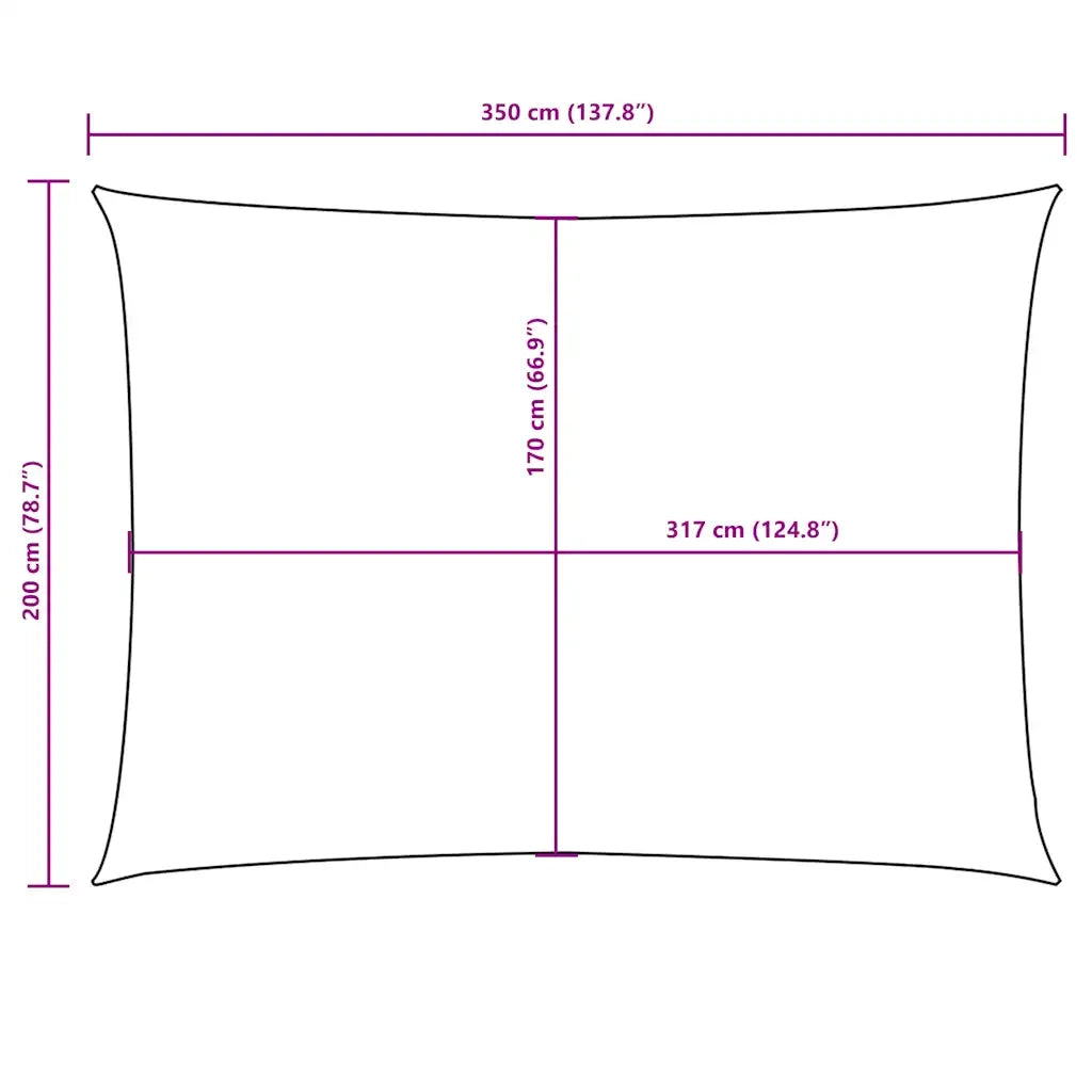 Parasole a Vela Oxford Rettangolare 2x3,5 m Rosso 135641