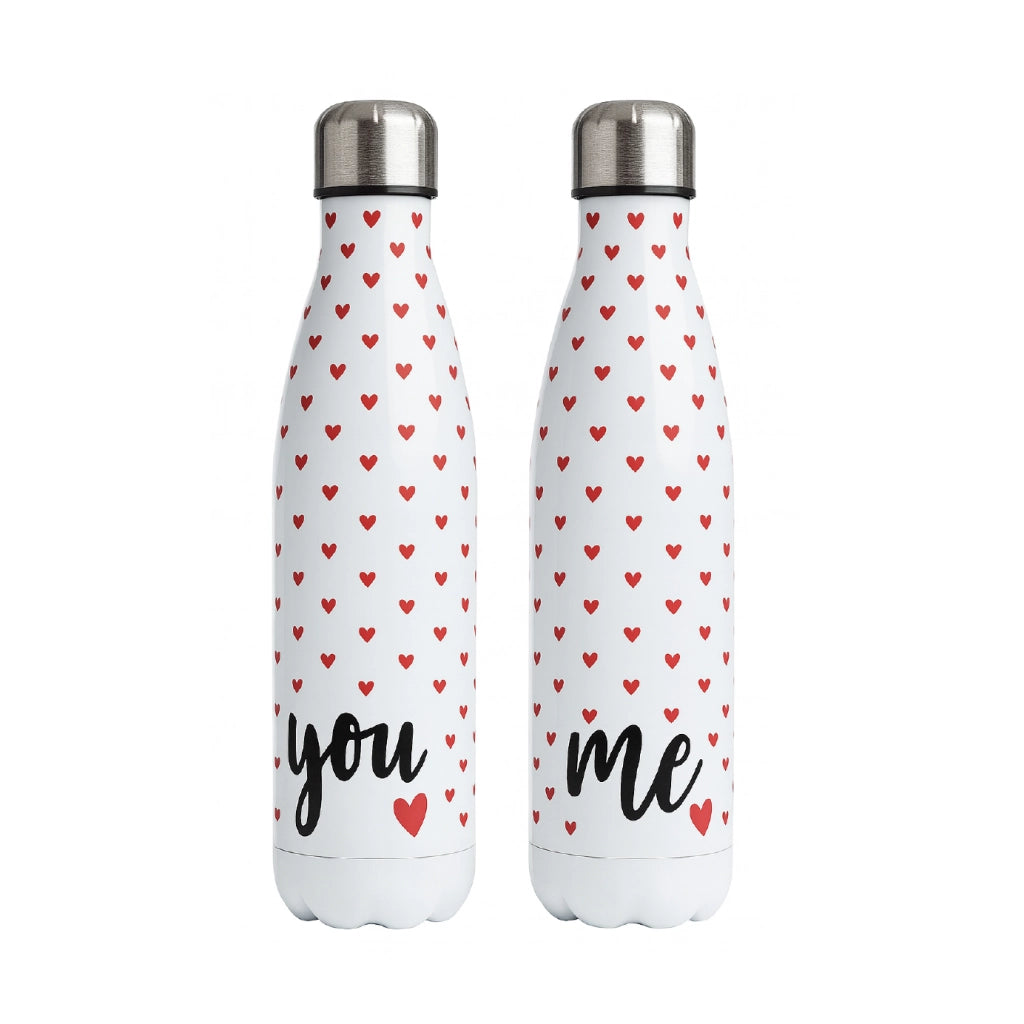 Coppia Borracce Termiche 500 ml isolamento Caldo/Freddo, Antigoccia, Idea Regalo Coppia San Valentino