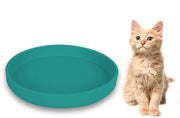 Fodero per gatti in silicone - Antiscivolo - Verde scuro - Adatto per cibo secco e umido - Bevanda ovale - 1 pezzo