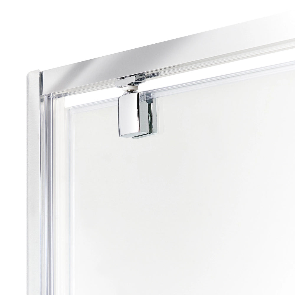Box Doccia Vetro Temperato argento Cornice Alluminio Anta Singola Quadrata 80 x 80 x 185 cm