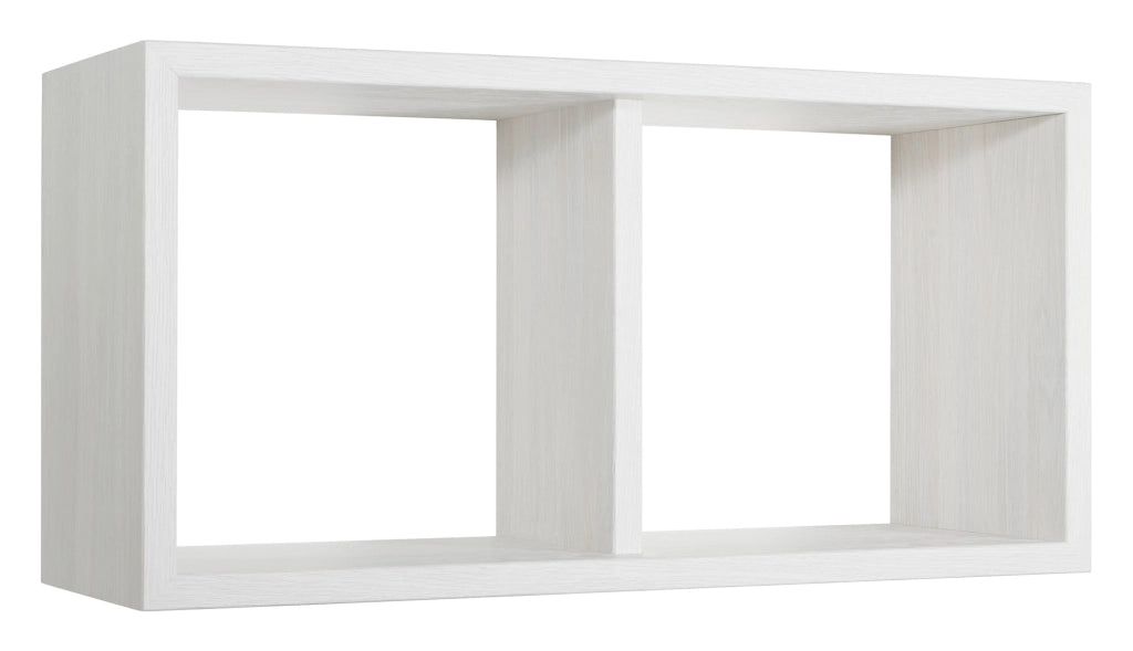 Mensola Rettangolare 2 Scomparti da Parete 70x30x23,7 cm in Fibra di Legno Morgana Maxi Rovere Sbiancato
