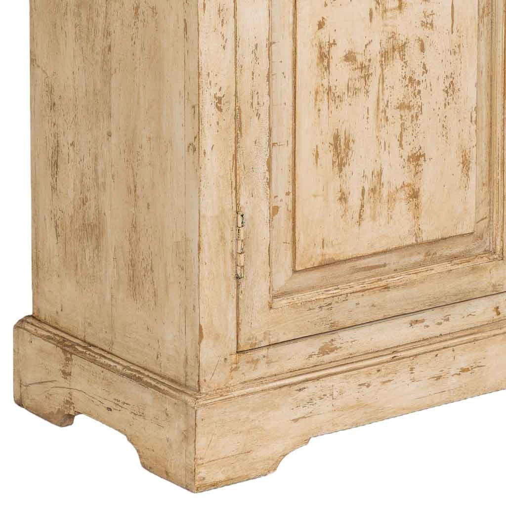 Vetrina in legno beige fatta a mano 105x40x180h cm